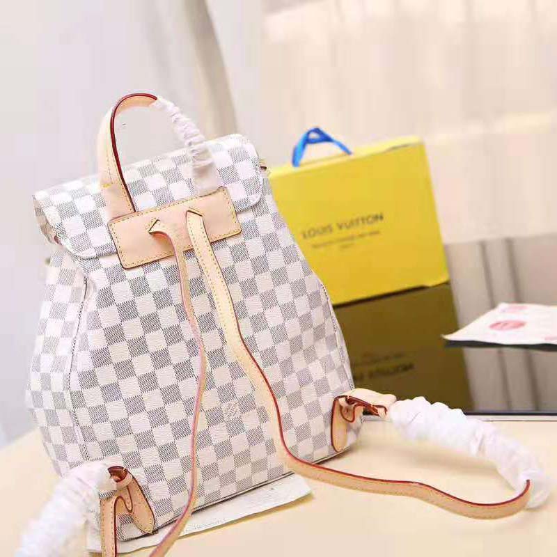 Louis Vuitton LV Women Sperone Backpack in Damier Azur Canvas-Grey