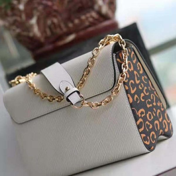 Louis Vuitton LV Women Twist MM Handbag in Quartz Epi leather-Beige (8)