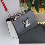 Louis Vuitton LV Women Twist MM LV Love Lock Charms Handbag in Epi Cowhide Leather-Black - Image 3