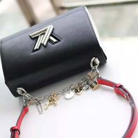 Louis Vuitton LV Women Twist MM LV Love Lock Charms Handbag in Epi Cowhide Leather-Black (1)