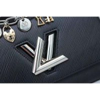 Louis Vuitton LV Women Twist MM LV Love Lock Charms Handbag in Epi Cowhide Leather-Black (1)