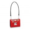 Louis Vuitton LV Women Twist PM LV Love Lock Charms Handbag in Epi Cowhide Leather-Red