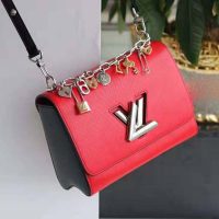 Louis Vuitton LV Women Twist PM LV Love Lock Charms Handbag in Epi Cowhide Leather-Red (1)