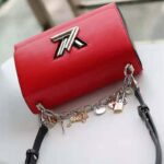 Louis Vuitton LV Women Twist PM LV Love Lock Charms Handbag in Epi Cowhide Leather-Red – Image 4