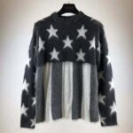 Louis Vuitton LV Women USA Flag Mohair Jacquard Crewneck Sweater-Grey - Image 3