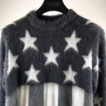 Louis Vuitton LV Women USA Flag Mohair Jacquard Crewneck Sweater-Grey - Image 4
