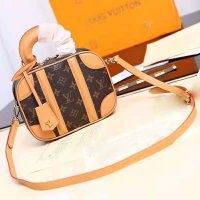 Louis Vuitton LV Women Valisette BB Handbag in Monogram Canvas with Natural Cowhide Leather-Brown (1)