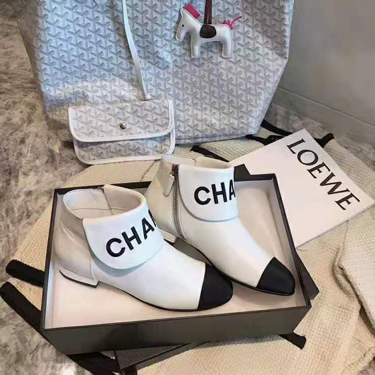 tan chanel boots