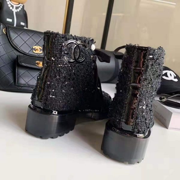 chanel flat ankle boots