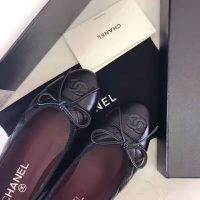 Chanel Women Ballerinas in Aged Calfskin Leather-Black (1)