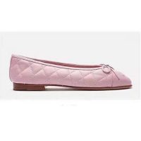 Chanel Women Ballerinas in Aged Calfskin Leather-Pink