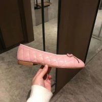 Chanel Women Ballerinas in Aged Calfskin Leather-Pink (1)