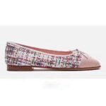 Chanel Damen Ballerinas aus Tweed-Stoffen-Pink