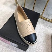 Chanel Women Espadrilles in Lambskin Leather-Beige (9)