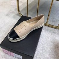 Chanel Women Espadrilles in Lambskin Leather-Beige (9)