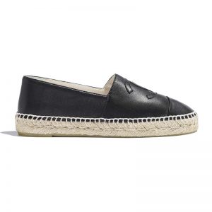 Chanel Women Espadrilles in Lambskin Leather-Black