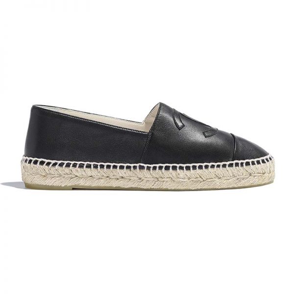 Mose klassisk Pornografi Chanel Women Espadrilles in Lambskin Leather-Black - LULUX