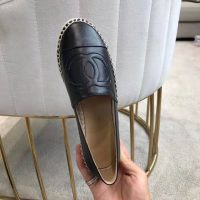 Chanel Women Espadrilles in Lambskin Leather-Black (1)