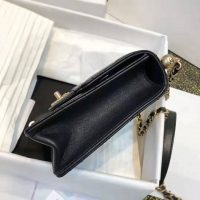 Chanel Women Flap Bag in Goatskin Imitation Pearls & Gold-Tone Metal-Black (12)