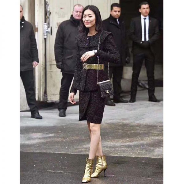 Chanel Women Flap Bag in Goatskin Imitation Pearls & Gold-Tone Metal-Black (13)