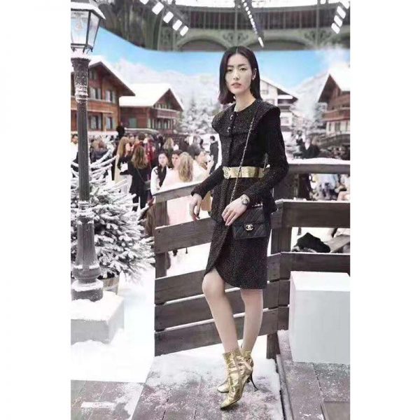 Chanel Women Flap Bag in Goatskin Imitation Pearls & Gold-Tone Metal-Black (14)