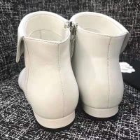 Chanel Women Loge Short Boots in Goat Leather & Faille-White (1)