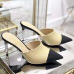 Chanel Women Mules Lambskin & Grosgrain 8 cm Heel-Beige - immagine 3