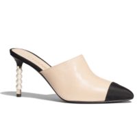 Chanel Women Mules Lambskin & Grosgrain 8 cm Heel-Beige (5)