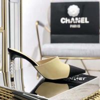 Chanel Women Mules Lambskin & Grosgrain 8 cm Heel-Beige (5)