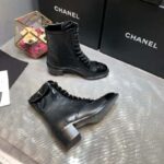 Chanel Women Patent Calfskin & Crumpled Calfskin Ankle Boots-Black - Bild 6