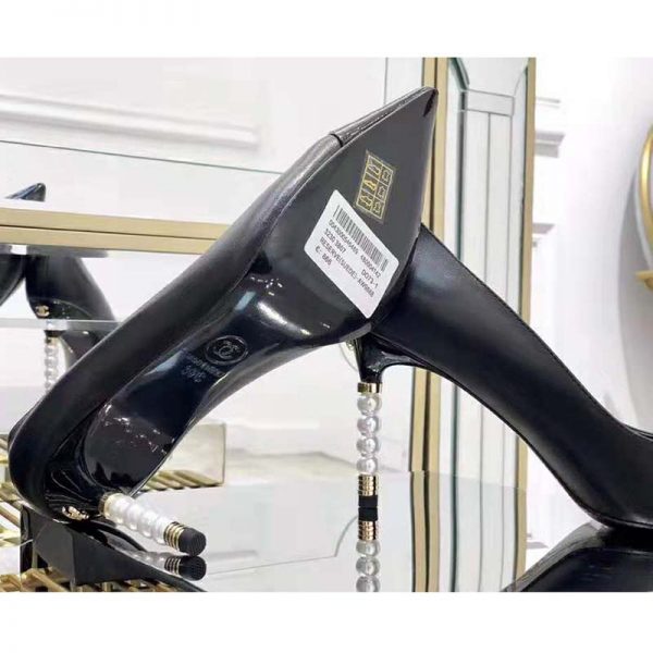 Chanel Women Pumps Lambskin & Patent Calfskin 10 cm Heel-Black (8)