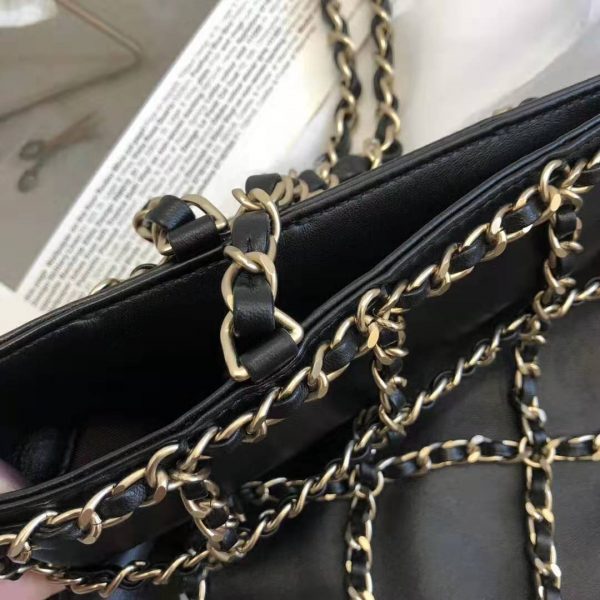 chanel shopping tote black