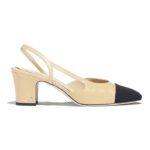 Escarpins Chanel pour femme en cuir de chèvre et gros-grain, talon de 6,7 cm - Sandy