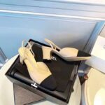 Chanel Women Slingbacks in Goatskin & Grosgrain 6.7 cm Heel-Sandy – Image 2