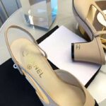 Chanel Women Slingbacks in Goatskin & Grosgrain 6.7 cm Heel-Sandy – Image 9