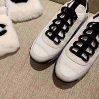Chanel Women Sneakers in Velvet Calfskin & Mixed Fibers 1 cm Heel-Beige (1)
