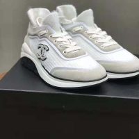 Chanel Women Velvet Calfskin & Mixed Fibers Sneakers-Grey (1)