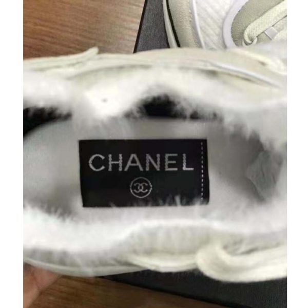 Chanel Women Velvet Calfskin & Mixed Fibers Sneakers-Grey (9)