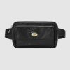 Gucci GG Men Leather Belt Bag in Black Soft Leather