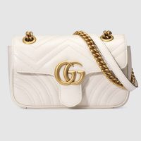 Gucci GG Women GG Marmont Matelassé Mini Bag in Matelassé Chevron Leather-Black