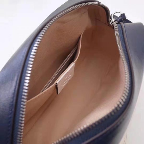 Gucci GG Women GG Marmont Matelassé Shoulder Bag in Blue Diagonal Matelassé Leather (8)
