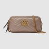 Gucci GG Women GG Marmont Mini Chain Bag in Matelassé Chevron Leather-Pink