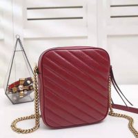 Gucci GG Women GG Marmont Mini Shoulder Bag in Red Matelassé Leather (1)