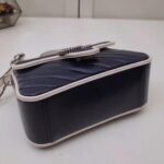 Gucci GG Women GG Marmont Mini Top Handle Bag in Blue Diagonal Matelassé Leather - Image 6