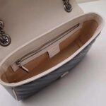 Gucci GG Women GG Marmont Small Shoulder Bag in Blue Diagonal Matelassé Leather - Image 9