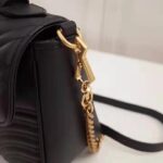 Gucci GG Women GG Marmont Small Top Handle Bag in Black Matelassé Chevron Leather - Image 11