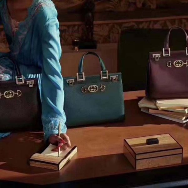 Gucci GG Women Gucci Zumi Grainy Leather Small Top Handle Bag (2)