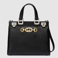 Gucci GG Women Gucci Zumi Grainy Leather Small Top Handle Bag-White (10)