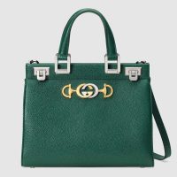 Gucci GG Women Gucci Zumi Grainy Leather Small Top Handle Bag-White (10)