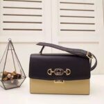 Gucci GG Women Gucci Zumi Smooth Leather Small Shoulder Bag in Black and Beige Smooth Leather - Image 2